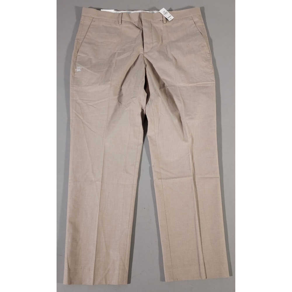 Express Dress Pants Mens 36x30 Tan Slim Fit Stretch Flat Front Khaki 03073333
